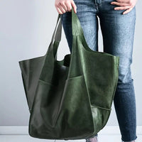 Sofia | Sophisticated Oversized Vegan Leather Magnetic Tote Bag