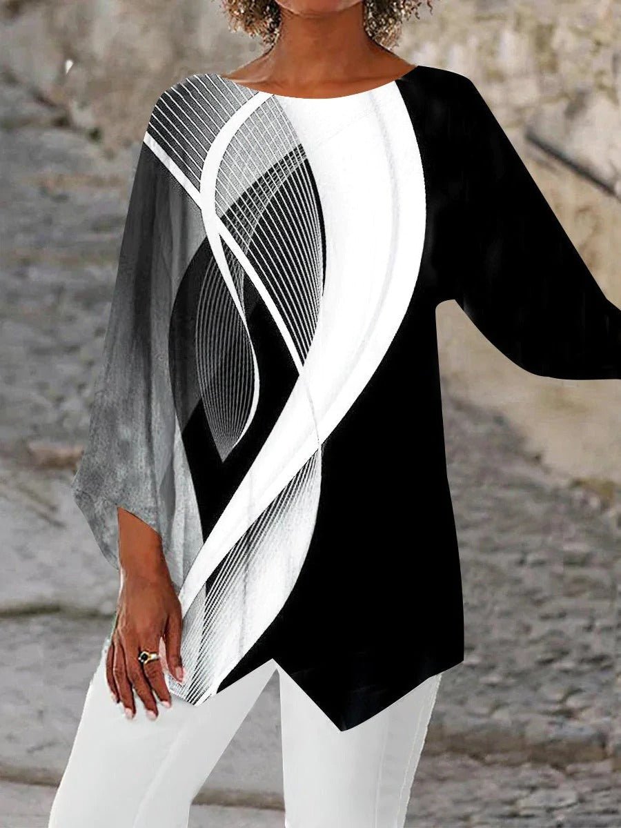 Scarlett | Elegant And Trendy Geometric Asymmetric Tunic Top 1