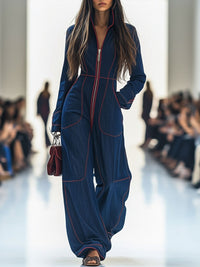 Maya | Modern And Chic Utilitarian Wide-Leg Jumpsuit