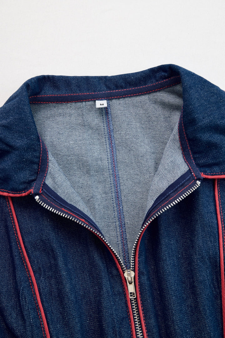 Scarlett | Polished And Chic Zip-Front Denim Jumpsuit 5