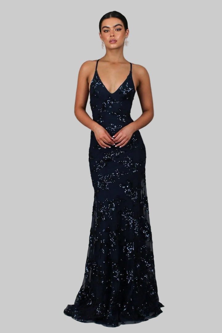Seraphina | Glamorous and Timeless V-Neck Maxi Dress 0