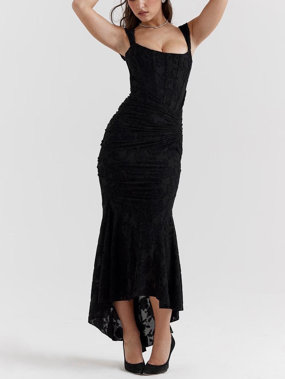 Seraphina | Sophisticated Corset Jacquard Lace Mermaid Dress 10