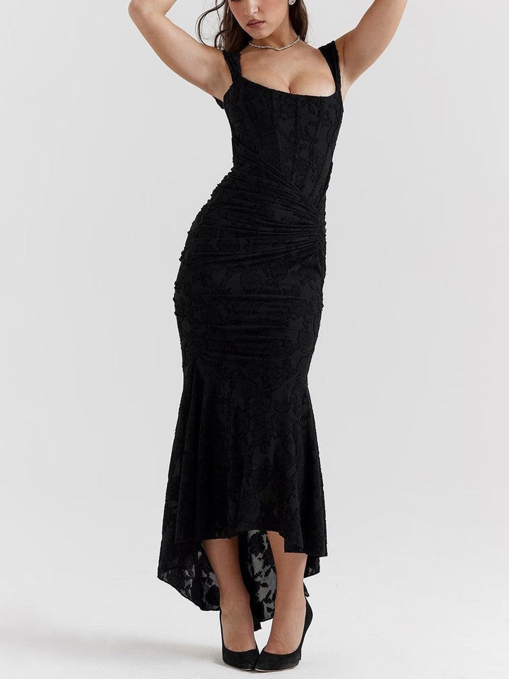 Seraphina | Sophisticated Corset Jacquard Lace Mermaid Dress 10