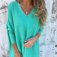 Manuela | Sophisticated Oversized V-Neck Knit Top