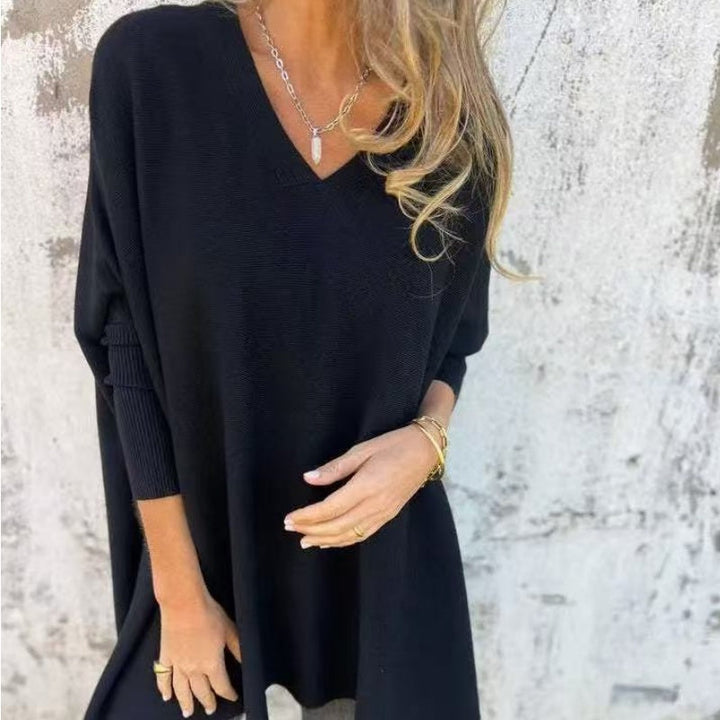 Serena | Elegant, Soft & Relaxed Women's Top - Oversized Knit V-Neck 1