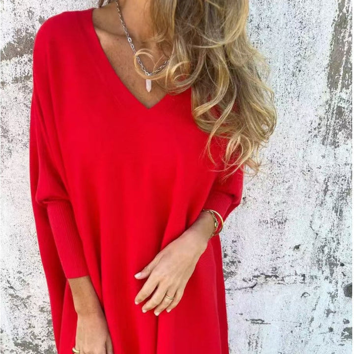 Serena | Elegant, Soft & Relaxed Women's Top - Oversized Knit V-Neck 6