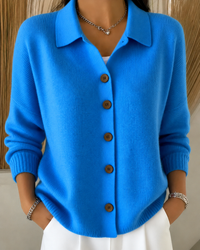 Stella | Cozy And Warm Button Collar Knit Cardigan