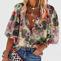 Flora | Elegant Floral Print Women's Blouse