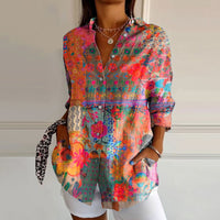 Elina| Blusa Estiva a Maniche Lunghe con Stampa Floreale