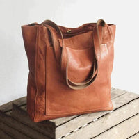 Eleanor | Premium Genuine Full-Grain Leather Shoulder Tote Bag