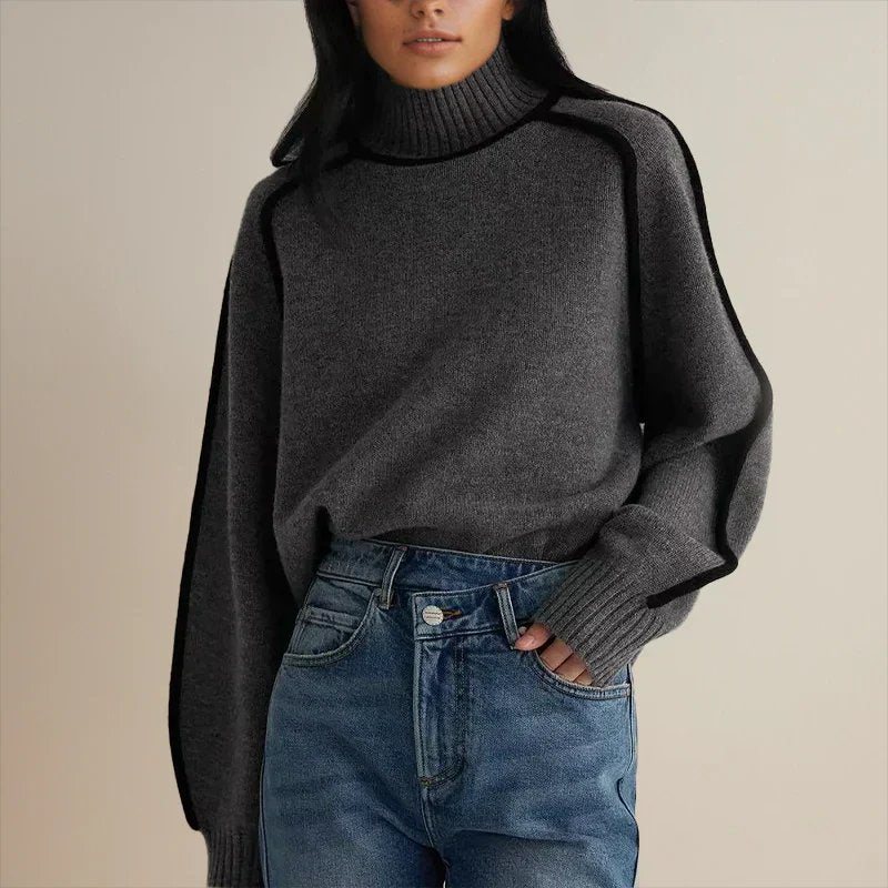 Sophie | Comfortable And Warm Oversized Turtleneck Knit Sweater 1