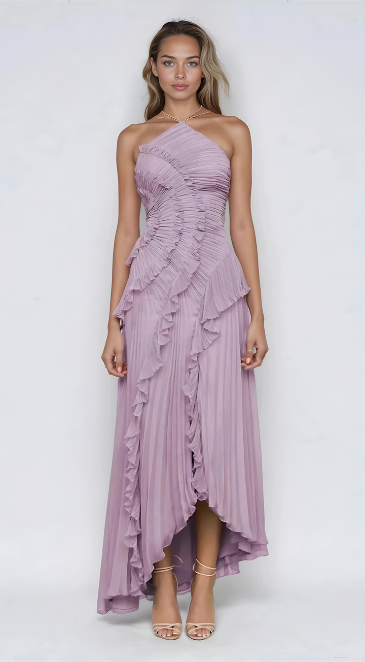 Sophie | Elegant and airy midi dress with ruffles 0