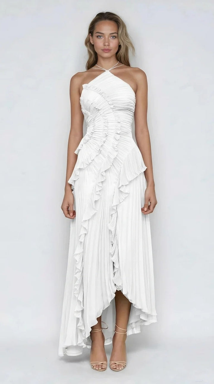 Sophie | Elegant and airy midi dress with ruffles 1