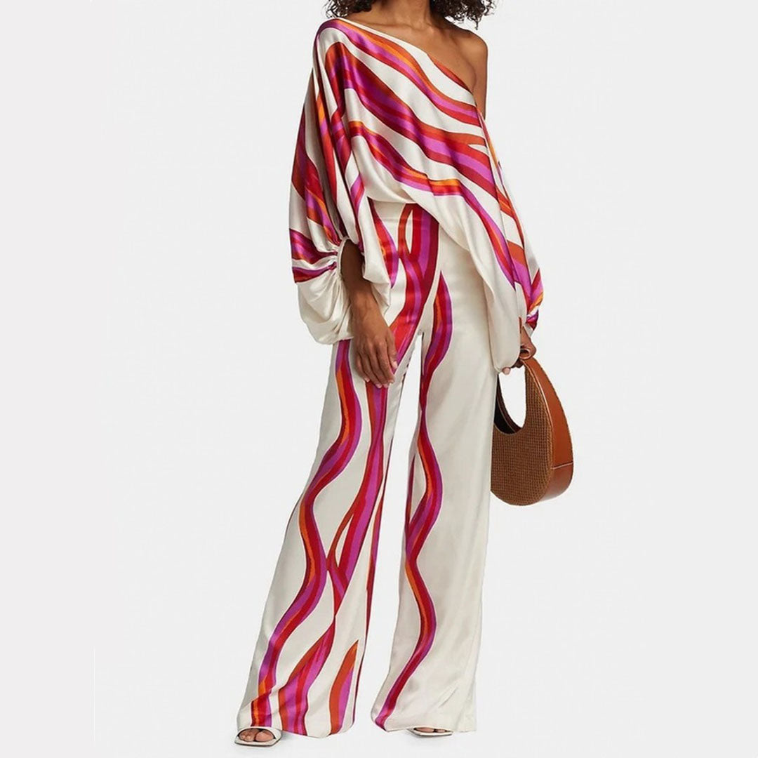 Taylah | Off-Shoulder Lantern Sleeves Two-Piece Summer Set 0