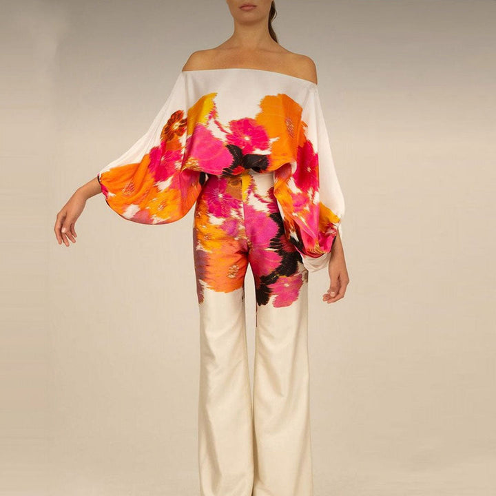 Taylah | Off-Shoulder Lantern Sleeves Two-Piece Summer Set 8
