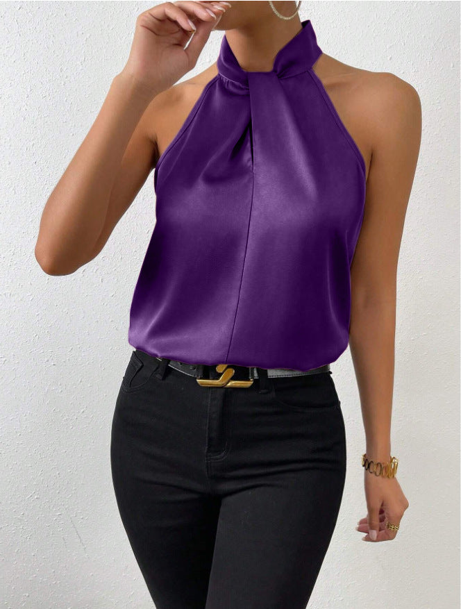 Vanna | Silk Knot Neck Top 12