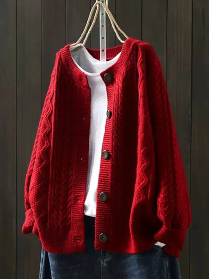 Victoria | Women's Oversized Cable-Knit Button-Down Cardigan Sweater 1