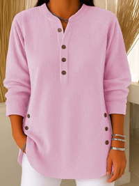 Sophie | Maglia Henley Premium a Maniche Lunghe a Costine