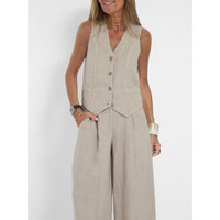 Sophia | Comfortable And Breathable Linen Vest Set
