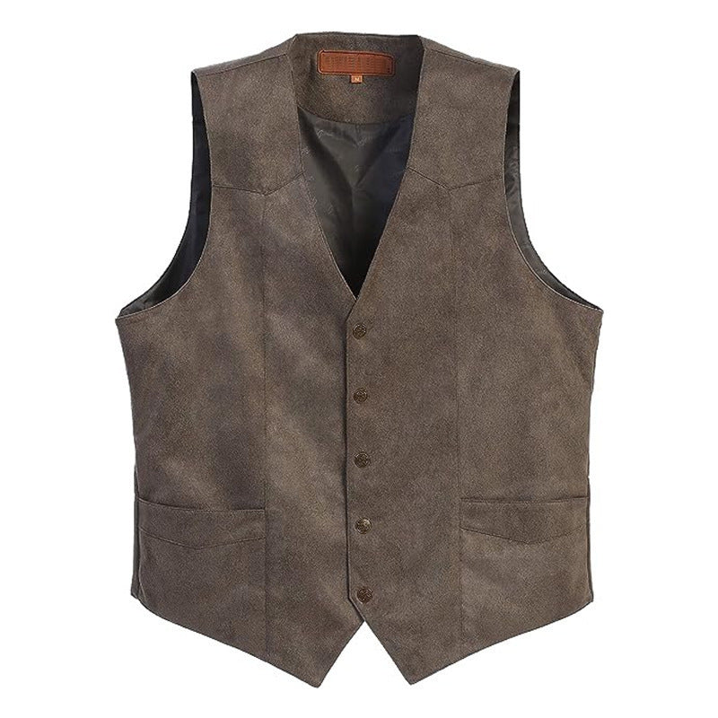 Women's vest made of high-quality faux leather with an elegant cut, Drune 2