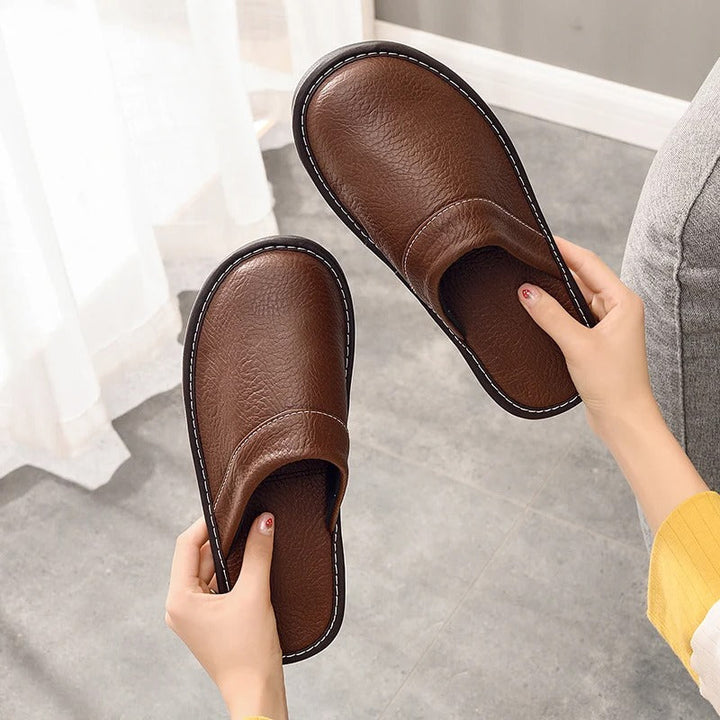 Xavier | Mens Leather Slippers – Ergonomic Comfort 2