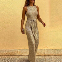Freya | Luxe Glitter Evening Party Jumpsuit