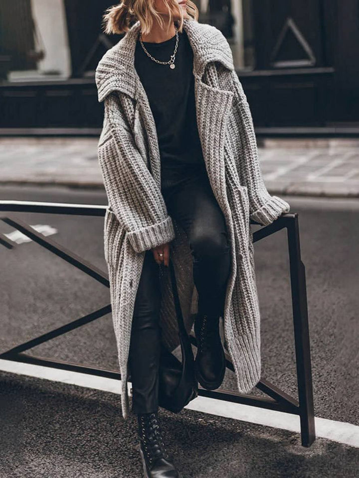 Zara | Oversized Chunky Rib-Knit Longline Cardigan 0