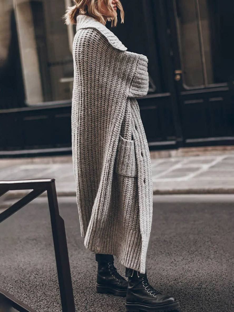 Zara | Oversized Chunky Rib-Knit Longline Cardigan 2