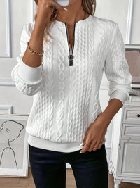 Clara | Elegant And Cozy Cable-Knit Zip Sweater