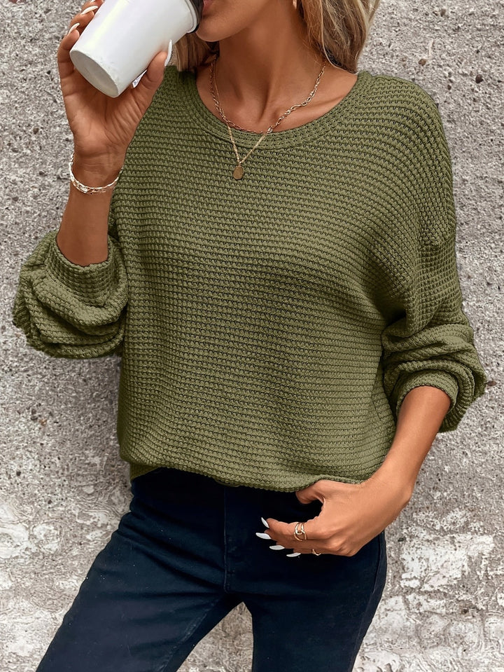 Carly | Waffle-Knit Sweater – Relaxed Comfort for Women