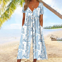 Clara | Breezy And Stylish Short-Sleeve Culotte Jumpsuit