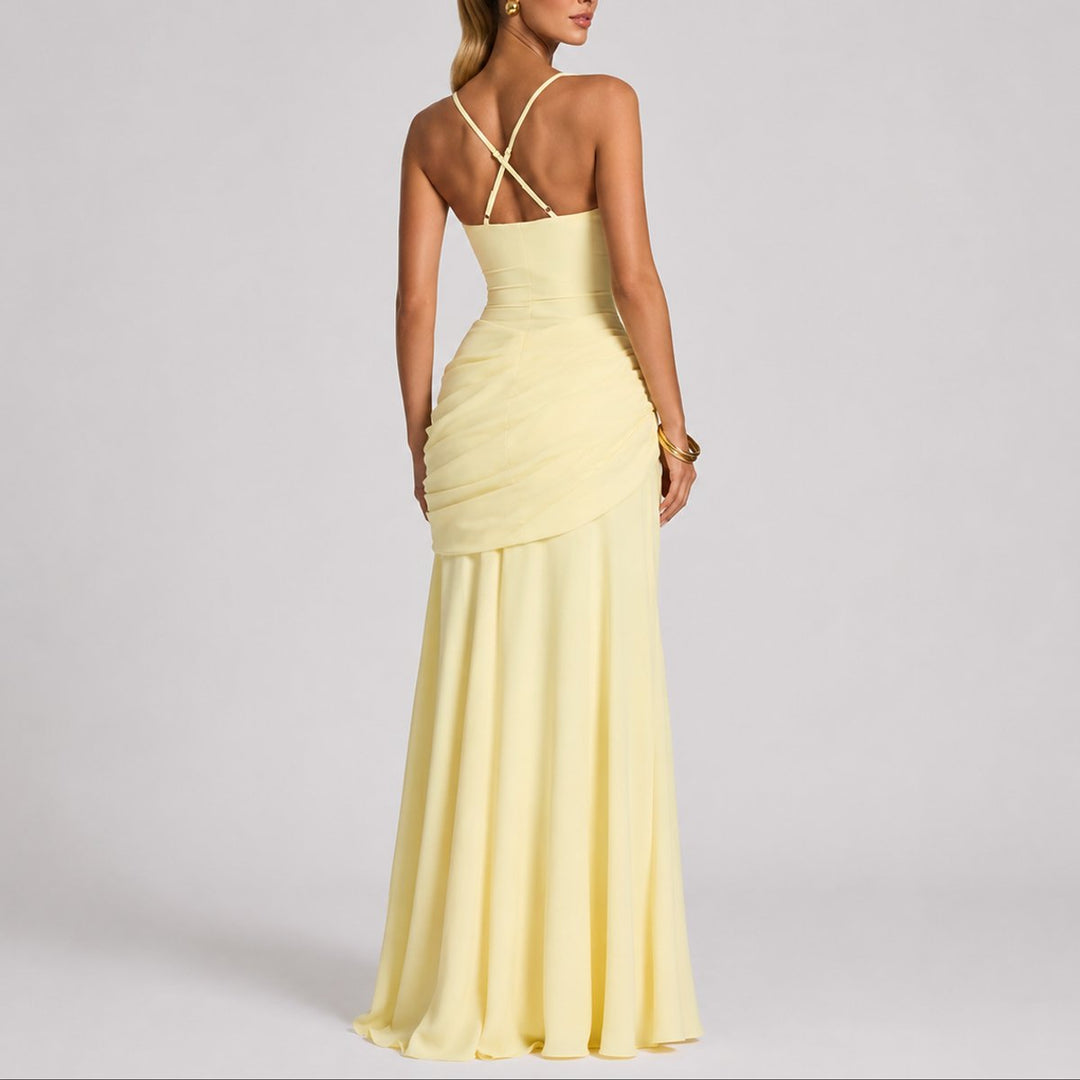 Sophia | Robe longue élégante et sophistiquée pour mariage d’automne