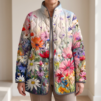 Isla | Feminine Floral Quilted Jacket with Vintage Charm