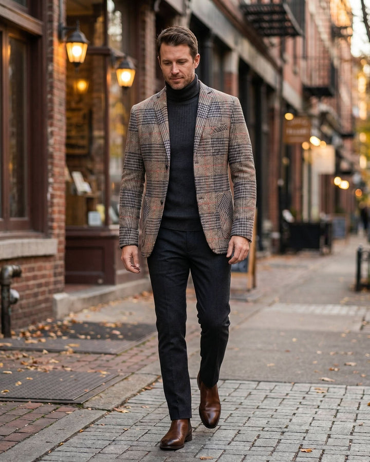 Montclair | Blazer – Soft-Textured Glen Plaid Style for Men