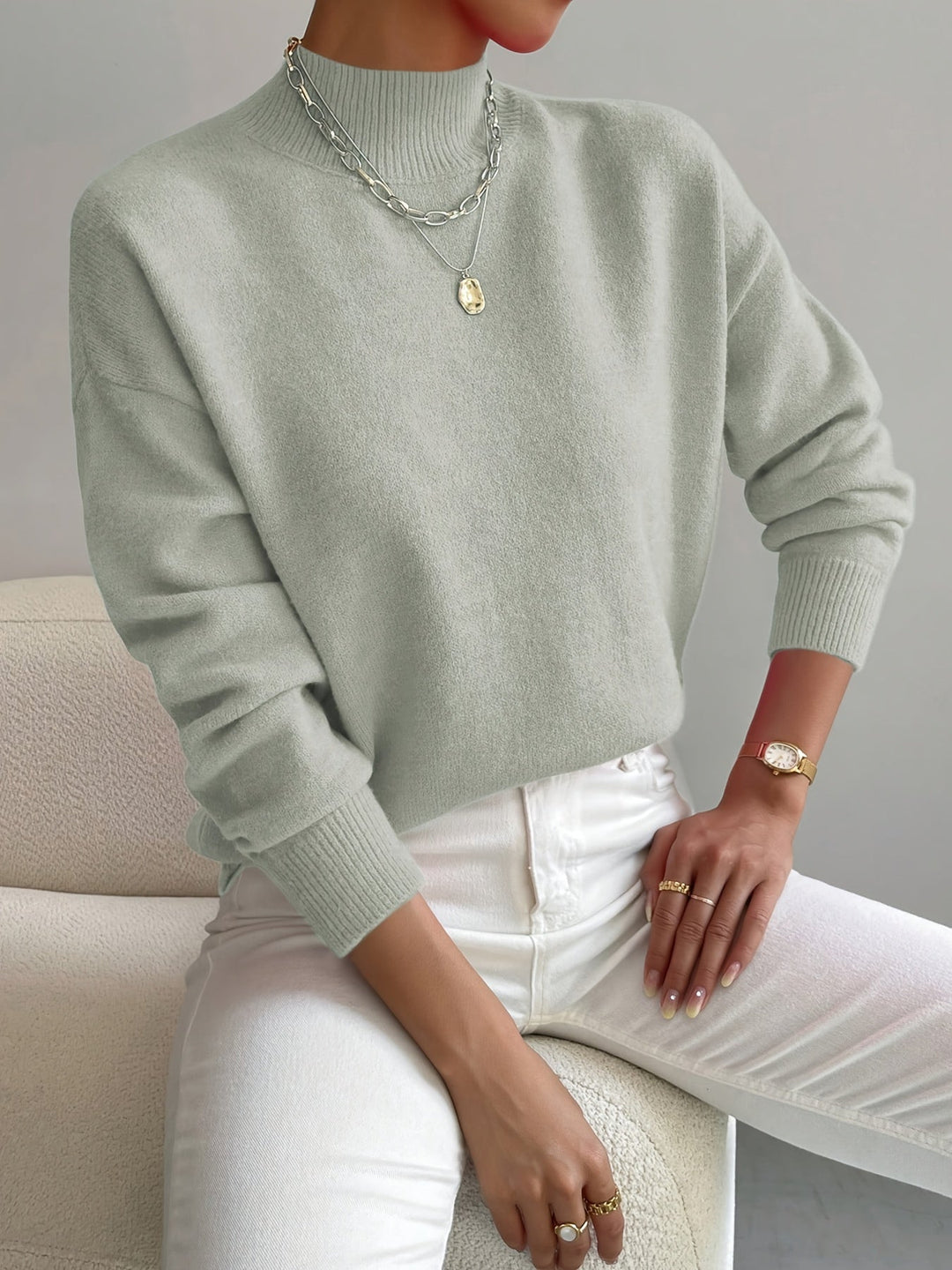 Evelyn | Comfortable And Timeless Turtleneck Knit Sweater