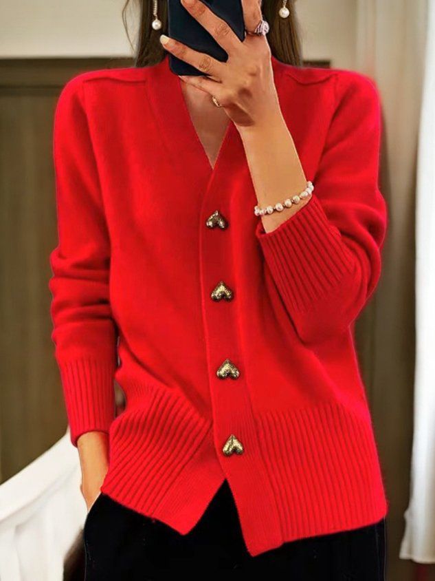 Sophia | Eleganter und kuscheliger Strick-Cardigan mit Herzknöpfen