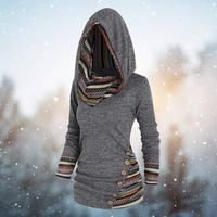 Kristin | Warm And Artistic Tribal Print Fleece Hoodie