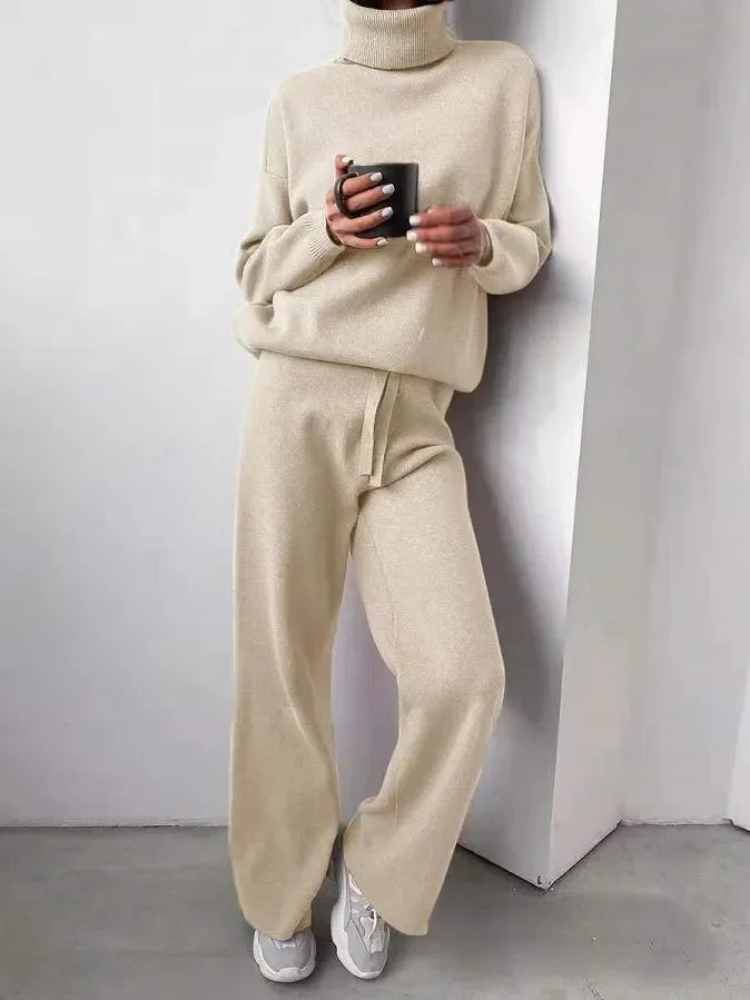 Marina | Elegante e raffinato completo lavorato a maglia a due pezzi con collo alto