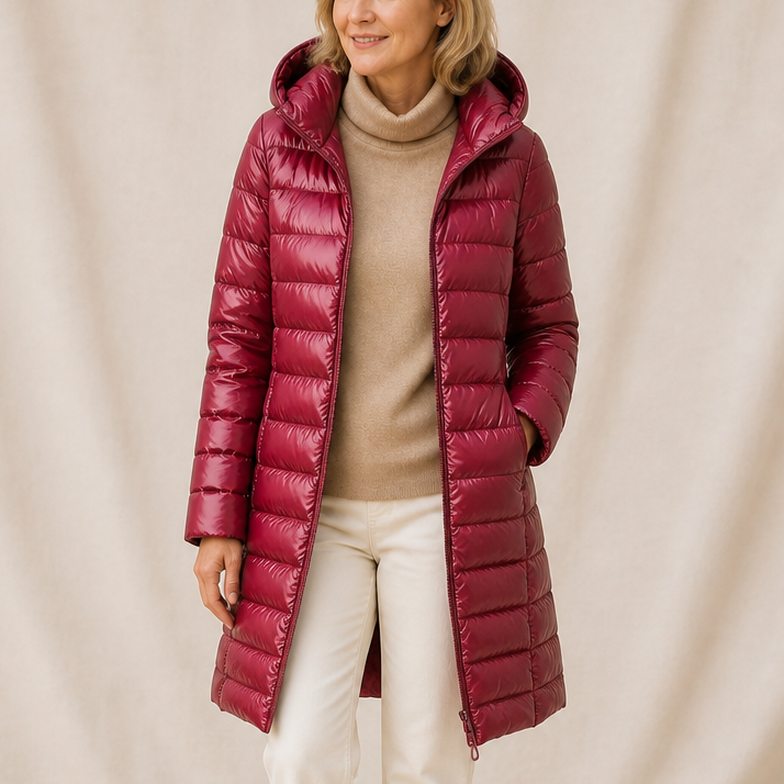 Veluna | Long Quilted Puffer Coat – Lightweight Warmth for Women