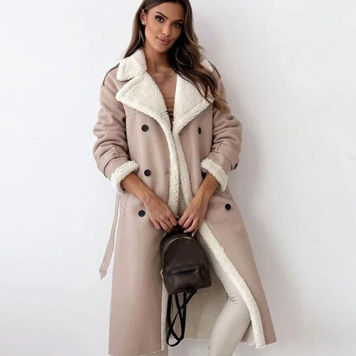 Elfriede | Long Winter Coat – Cozy Faux Shearling Style for Women