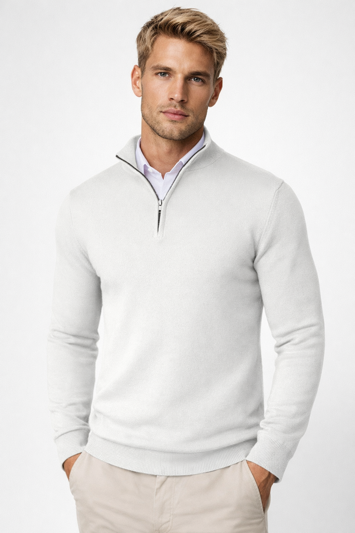 James | Modern and Casual Half Zip High Neck Sweater