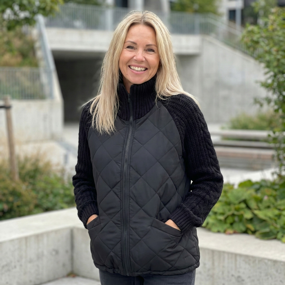 Quilora | Knitted Patchwork Puffer Jacket for Women