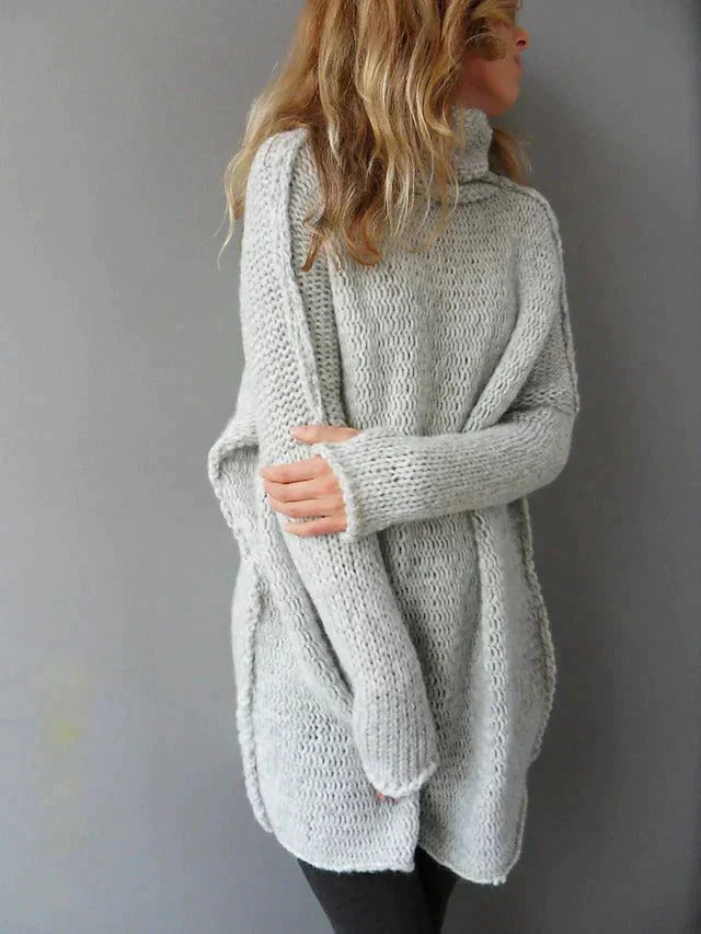 Evelyn | Turtleneck Sweater – Cozy Gray Knit for Women