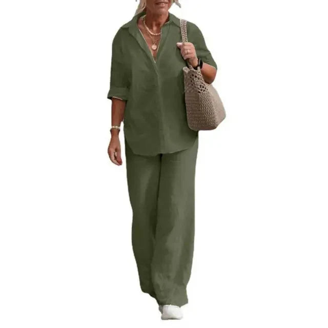 Maya | Completo elegante e leggero in lino di due pezzi