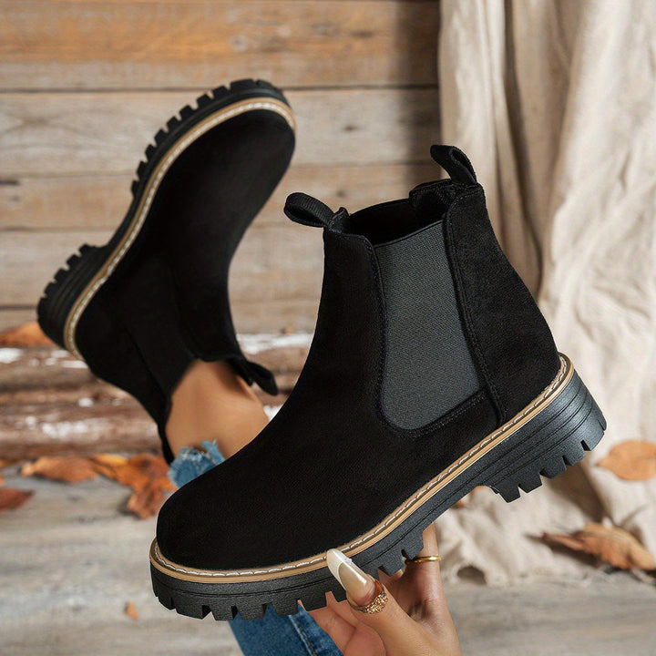 Nora | Bottines Chelsea modernes à plateforme et semelle épaisse