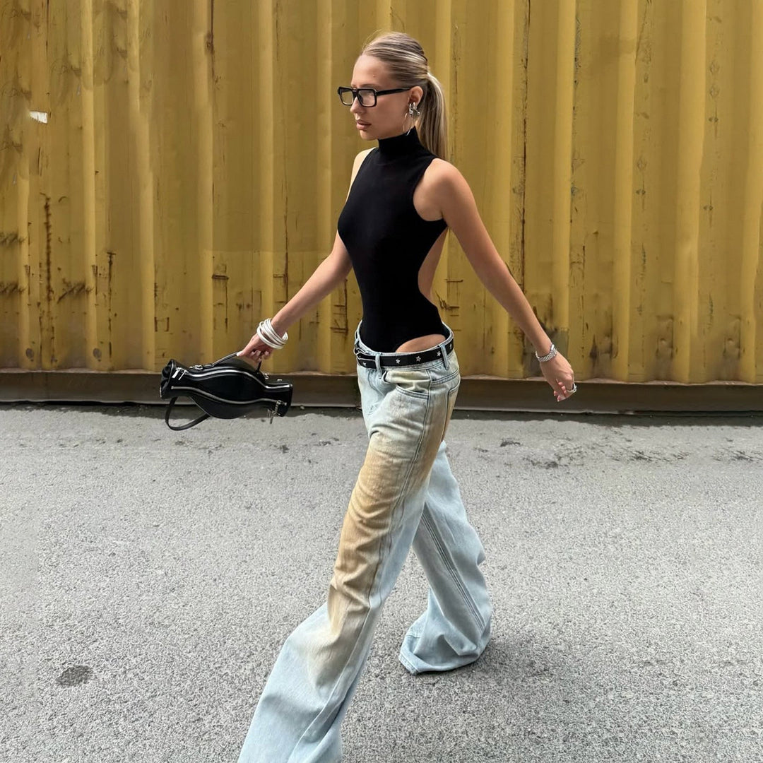 Clara | Klassische Vintage-Jeans mit weitem Bein und Waschung