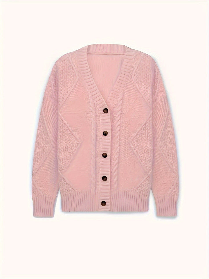 Lucinda | Cable-Knit Cardigan – Cozy Button Front Design