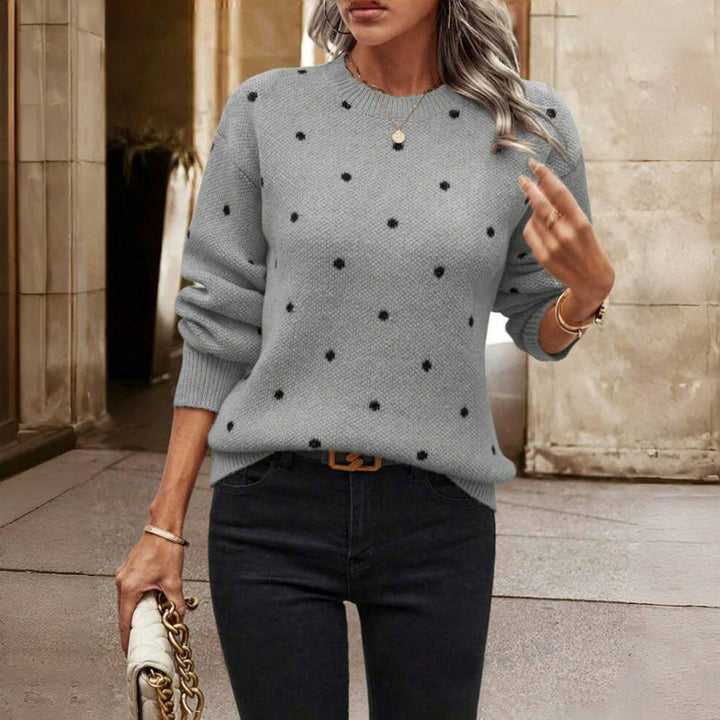 Luna | Elegant And Textured Dotted Knit Sweater