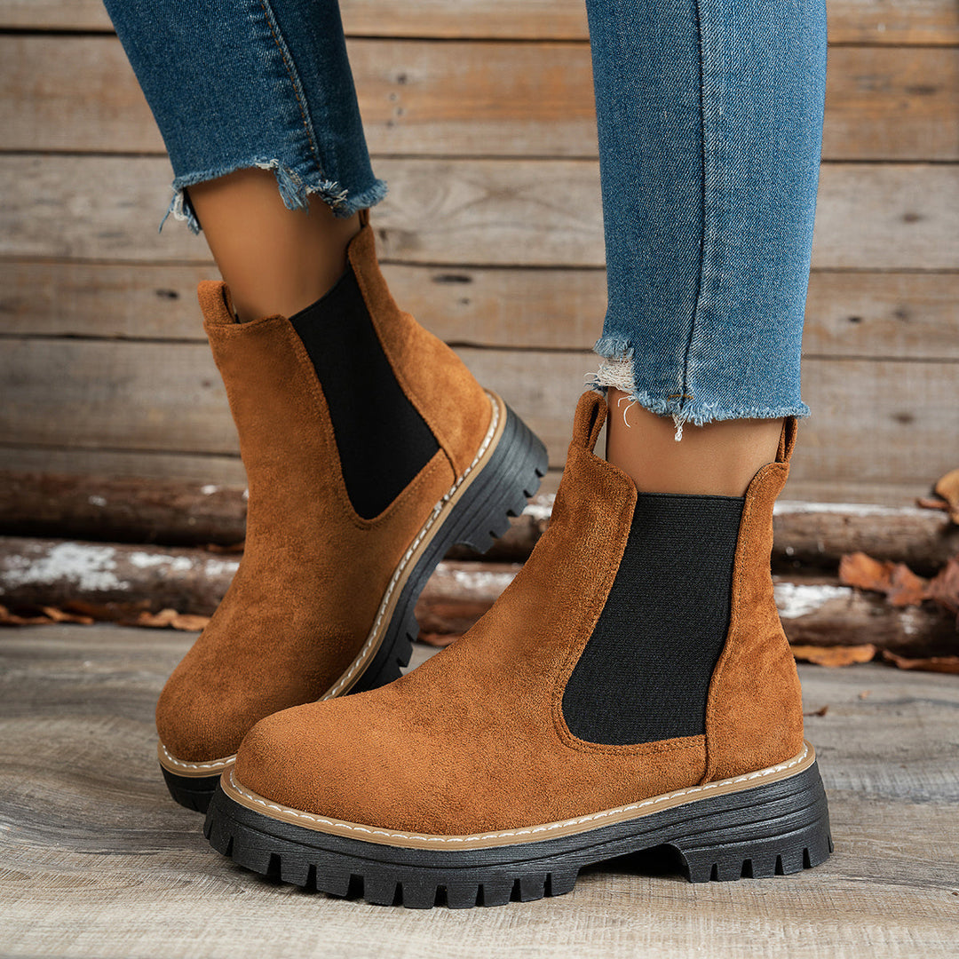 Nora | Bottines Chelsea modernes à plateforme et semelle épaisse