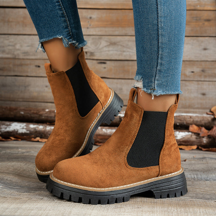 Nora | Bottines Chelsea modernes à plateforme et semelle épaisse